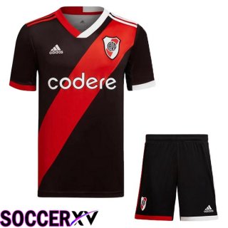 River Plate Kids Soccer Jersey Third Black Red 2023/2024