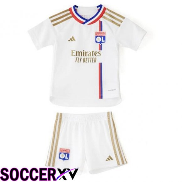 Lyon OL Kids Soccer Jersey Home White 2023/2024