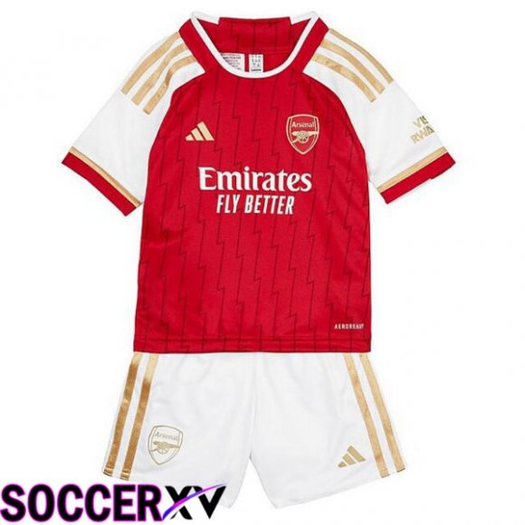 Arsenal Kids Soccer Jersey Home Red White 2023/2024