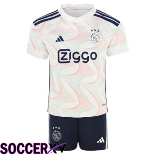 AFC Ajax Kids Soccer Jersey Away White 2023/2024