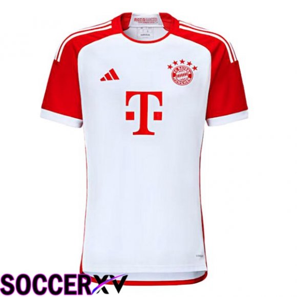 Bayern Munich Soccer Jersey Home White Red 2023/2024