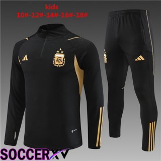 Argentina Kids Training Tracksuit Suit Black 2023/2024