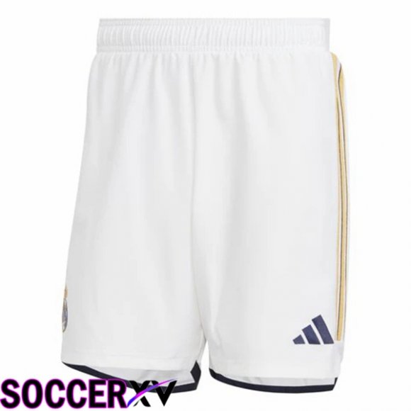 Real Madrid Soccer Shorts Home White 2023/2024