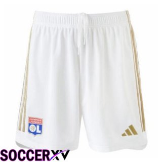 Lyon OL Soccer Shorts Home White 2023/2024