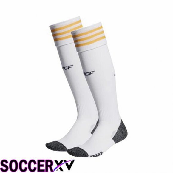 Real Madrid Soccer Socks Home White 2023/2024