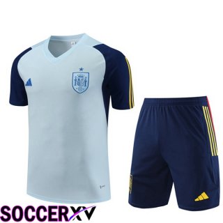 Spain Training T Shirt + Shorts Blue 2023/2024