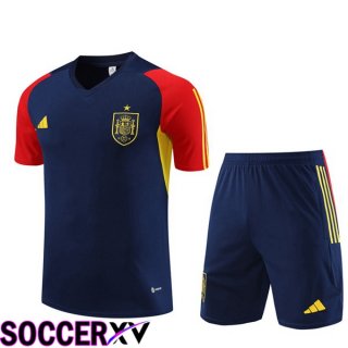 Spain Training T Shirt + Shorts Royal Bluee 2023/2024