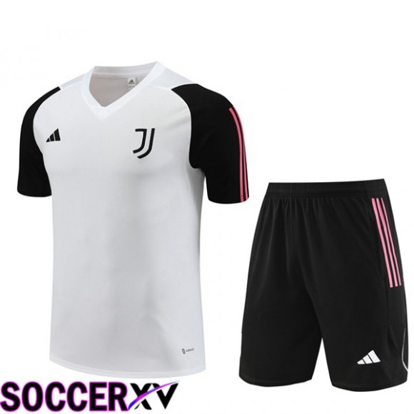 Juventus Training T Shirt + Shorts White 2023/2024