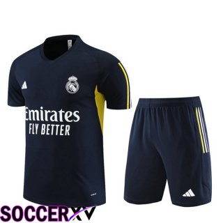 Real Madrid Training T Shirt + Shorts Royal Bluee 2023/2024