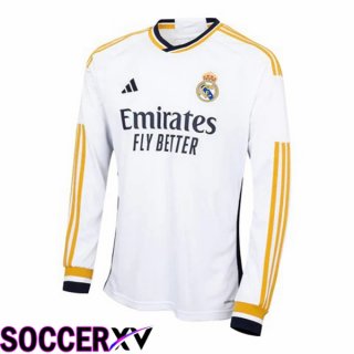 Real Madrid Soccer Jersey Home Long Sleeve White 2023/2024