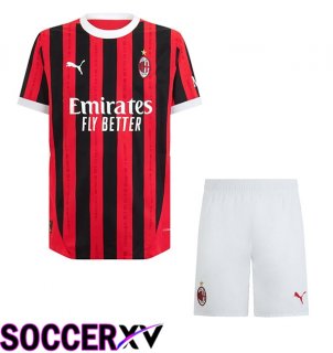 AC Milan Kids Home New Soccer Jersey 2024/2025