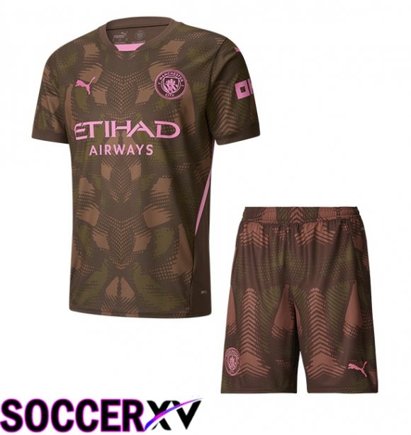 Manchester City Kids Goalkeeper Soccer Jersey Brown 2024/2025