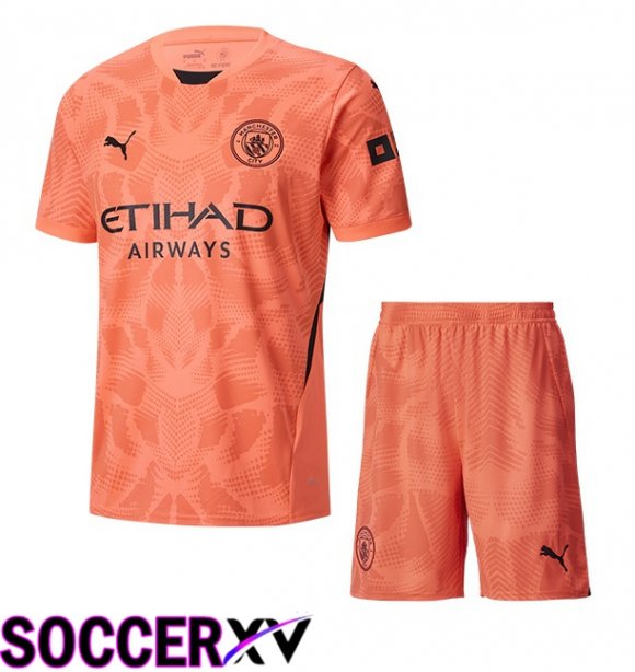 Manchester City Kids Goalkeeper Soccer Jersey Pink 2024/2025