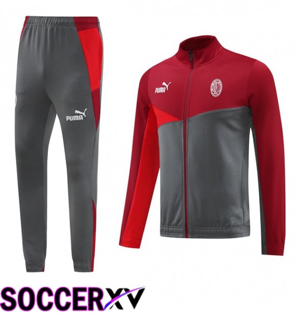 AC Milan Training Jacket Suit Red Grey 2024/2025