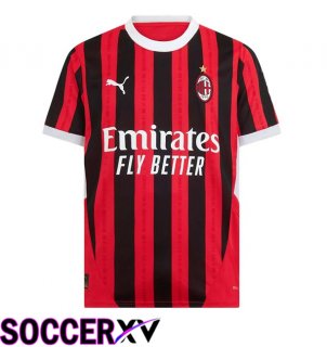 AC Milan Home Soccer Jersey Red Black 2024/2025