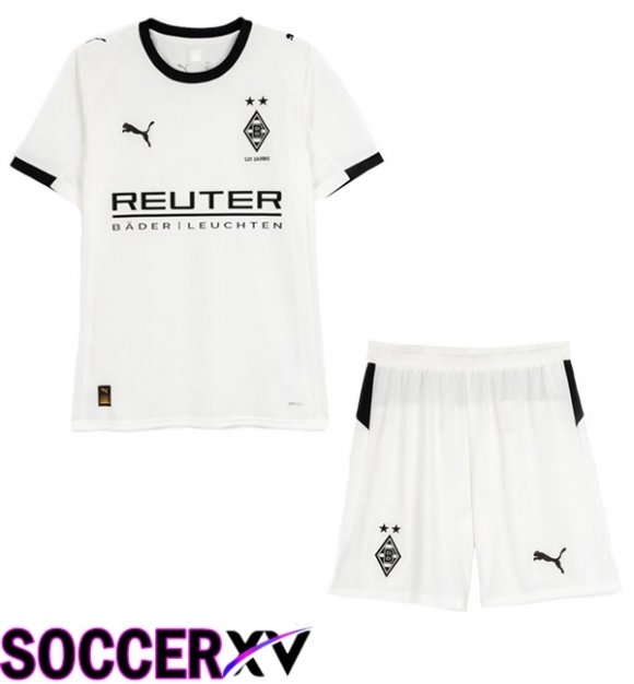 Soccer Jersey Monchengladbach Kids Home White 2025/2026