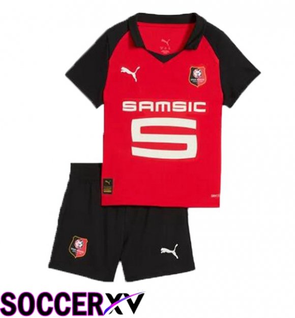 Soccer Jersey Stade Rennais Kids Home Red 2025/2026