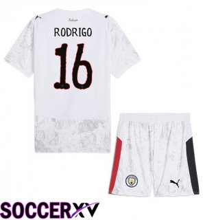 Soccer Jersey Manchester City Club World Cup (Rodrigo 16) Kids Home White 2025/2026