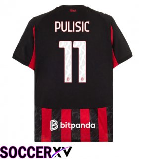 Soccer Jersey AC Milan (Pulisic 11) Home Red Black 2025/2026