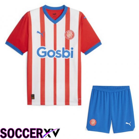 Girona Kids Soccer Jersey Home Red White 2023/2024