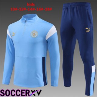 Manchester City Kids Training Tracksuit Suit Blue 2023/2024