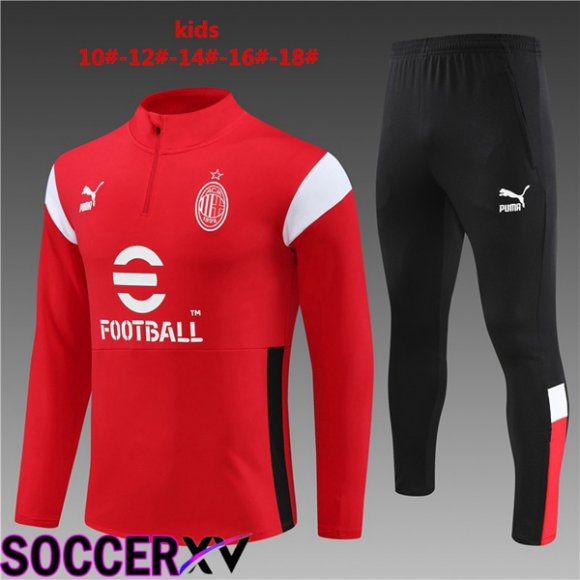 AC Milan Kids Training Tracksuit Suit Red 2023/2024