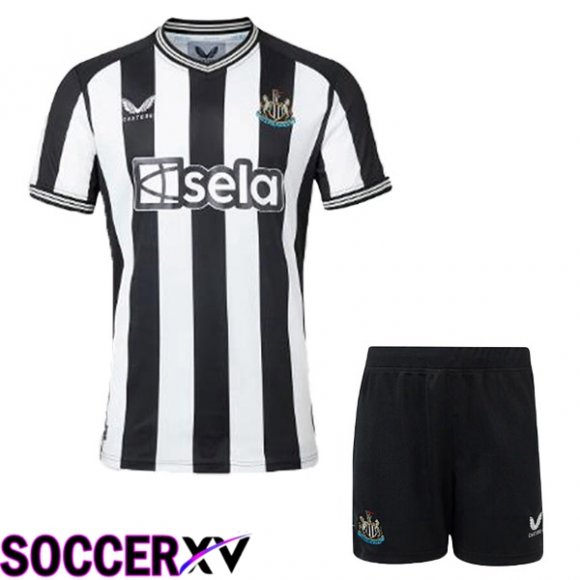 Newcastle United Kids Soccer Jersey Home White Black 2023/2024