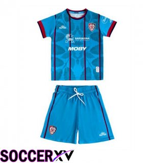 Soccer Jersey Cagliari Calcio Kids Third Blue 2025/2026