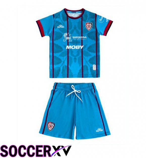 Soccer Jersey Cagliari Calcio Kids Third Blue 2025/2026