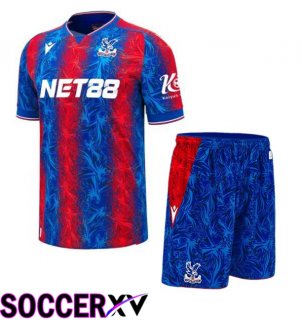 Crystal Palace Kids Home Soccer Jersey Red Blue 2024/2025