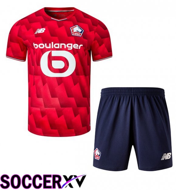 Soccer Jersey Lille OSC Kids Home Red 2025/2026