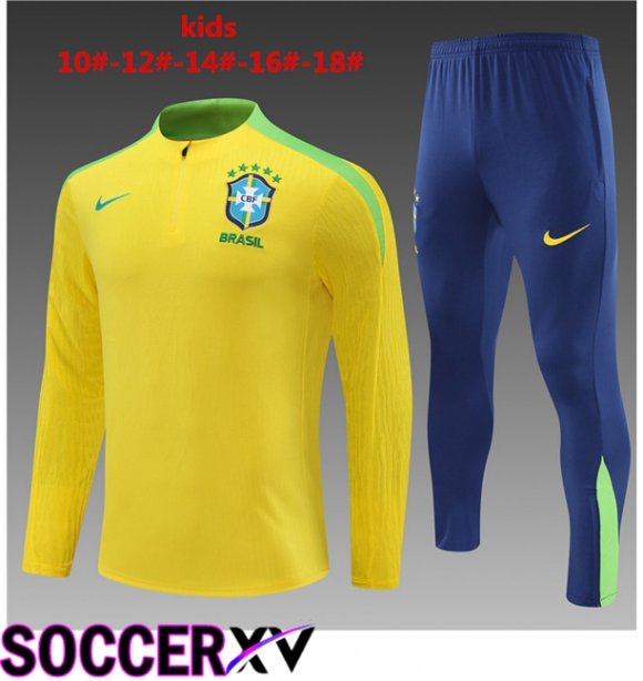 Brazil Kids kit Training Tracksuit Yellow 2024/2025