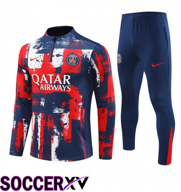 Paris PSG kit Training Tracksuit Red Blue 2024/2025