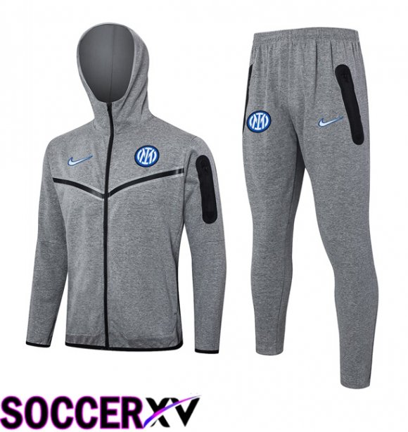 Inter Milan Training Sweatshirt Hoodie Grey 2024/2025