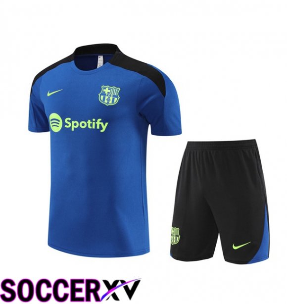 FC Barcelona kit Training T Shirt + Shorts Blue 2024/2025