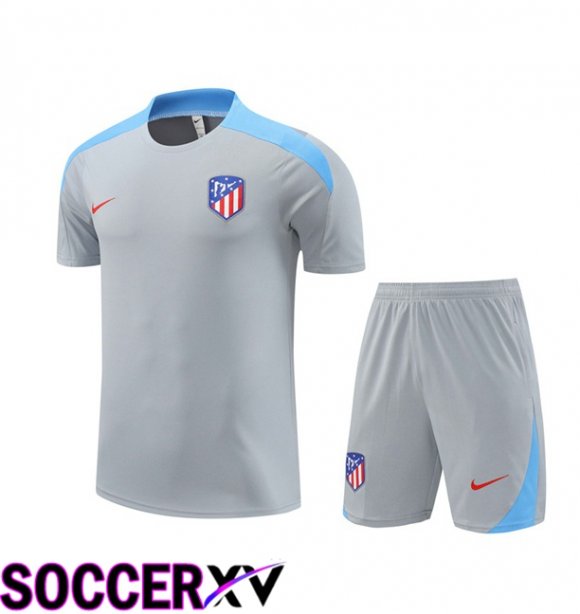 Atletico Madrid kit Training T Shirt + Shorts Grey 2024/2025