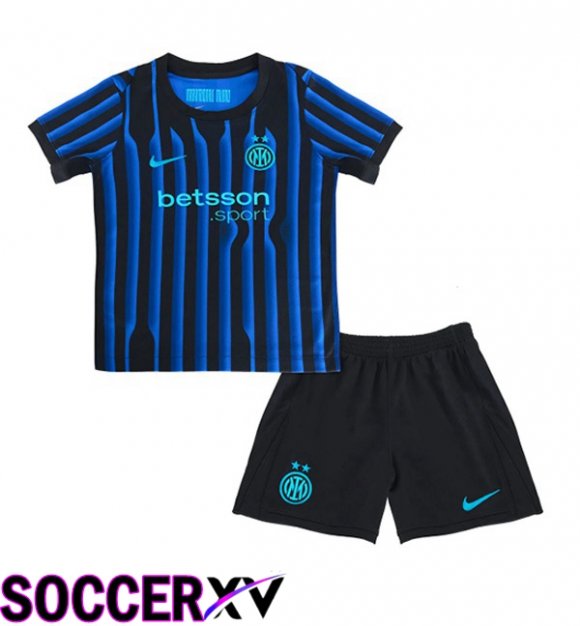 Soccer Jersey Inter Milan Kids Home Blue Black 2025/2026