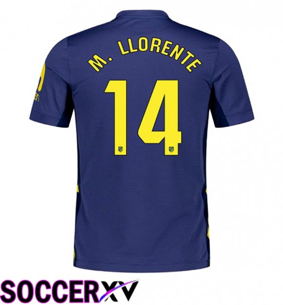 Soccer Jersey Atletico Madrid (M. LLORENTE 14) Away Blue Royal 2025/2026