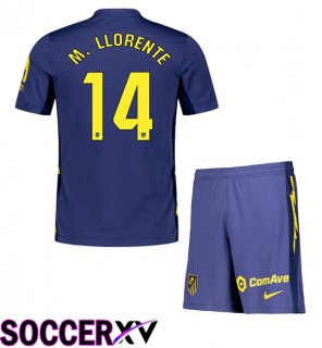 Soccer Jersey Atletico Madrid (M. LLORENTE 14) Kids Away Blue Royal 2025/2026