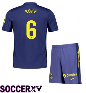Soccer Jersey Atletico Madrid (KOKE 6) Kids Away Blue Royal 2025/2026