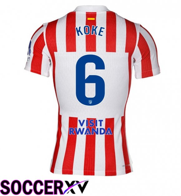 Soccer Jersey Atletico Madrid (KOKE 6) Home Red 2025/2026