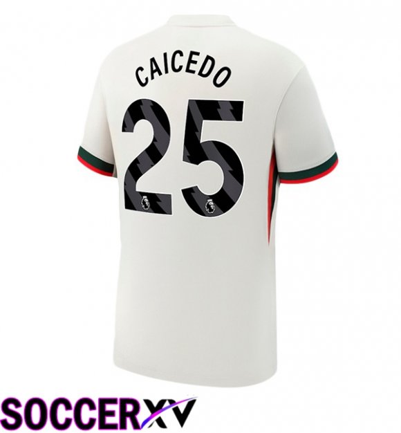 Soccer Jersey FC Chelsea (Caicedo 25) Away White 2025/2026