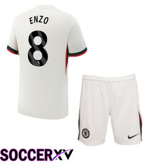 Soccer Jersey FC Chelsea (Enzo 8) Kids Away White 2025/2026