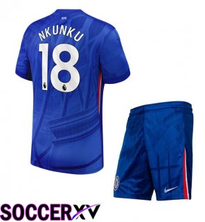 Soccer Jersey FC Chelsea (Nkunku 18) Kids Home Blue 2025/2026