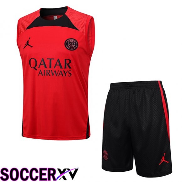 Paris PSG Soccer Vest + Shorts Red 2023/2024