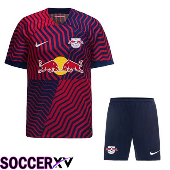 RB Leipzig Kids Soccer Jersey Away Red 2023/2024