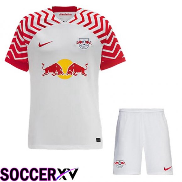 RB Leipzig Kids Soccer Jersey Home White 2023/2024