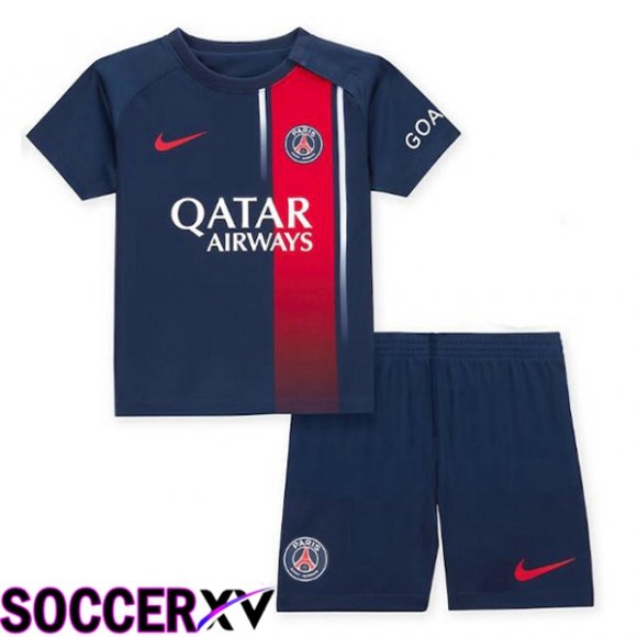 Paris PSG Kids Soccer Jersey Home Royal Bluee 2023/2024