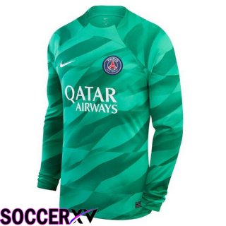 Paris PSG Goalkeeper Soccer Jersey Long Sleeve Green 2023/2024