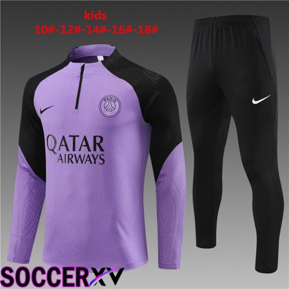 Paris PSG Kids Training Tracksuit Suit Purple 2023/2024